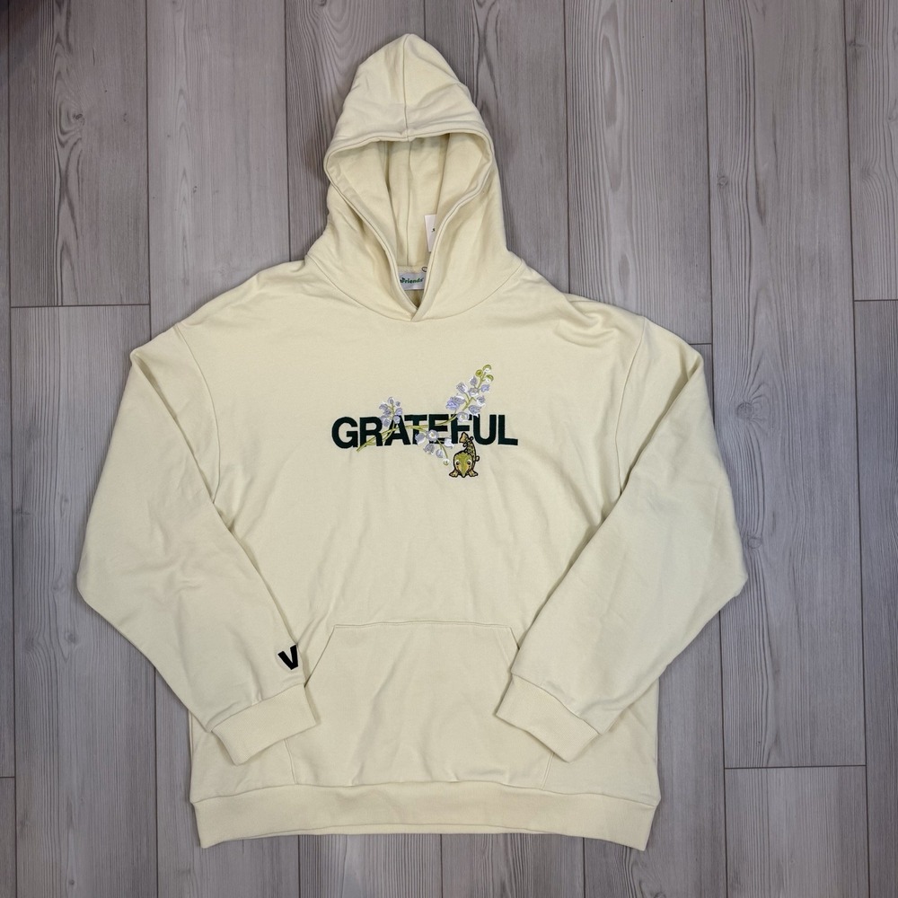 NWT VeeFriends‎ GRATEFUL GAR HOODIE CREAM Size XXL Embroidered Sweatshirt
